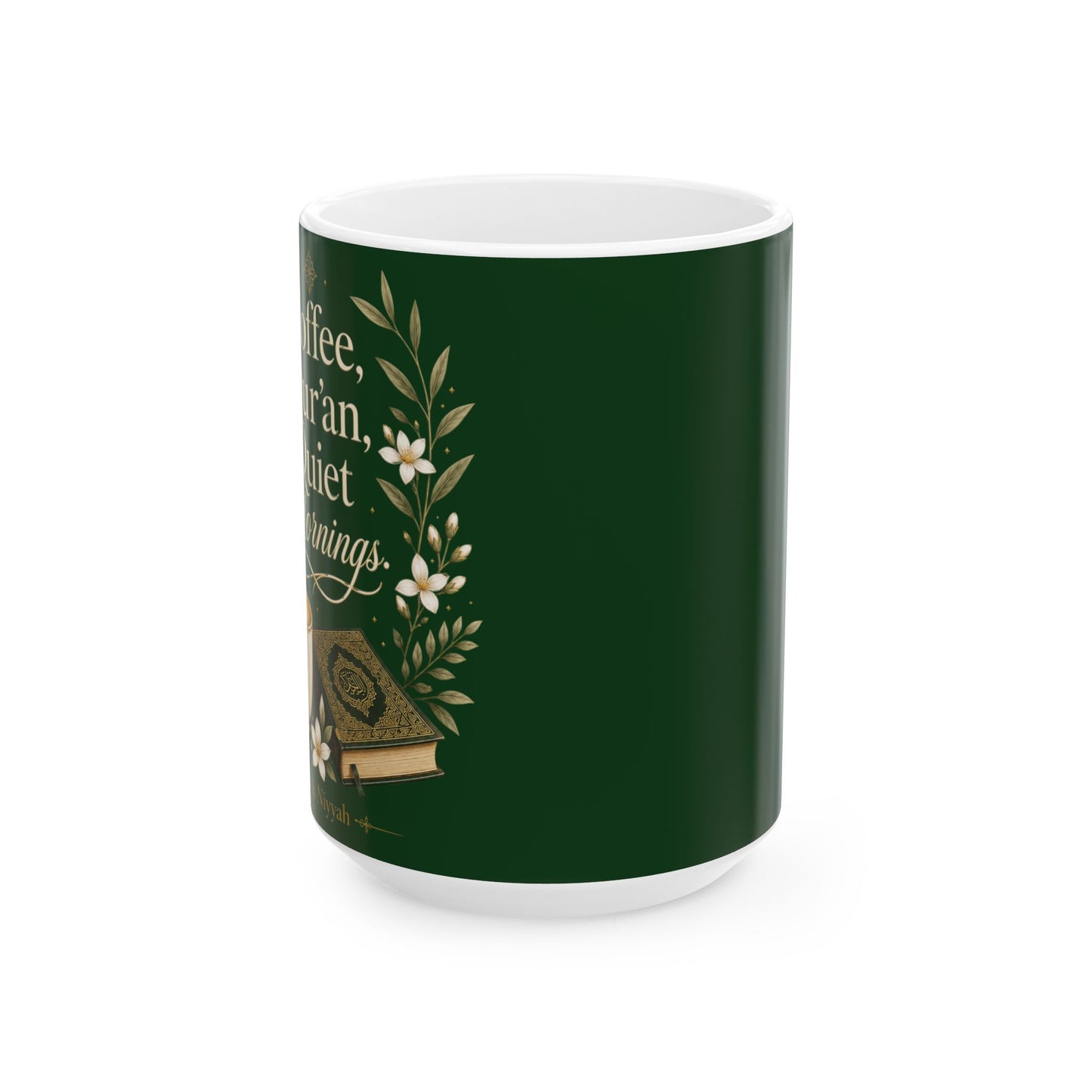 Ceramic Mug — "Coffee, Tea, or a Quiet Evening" Floral Booklover Mug (11oz/15oz)