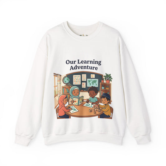 Our Learning Adventure Crewneck Sweatshirt | Classroom Kids Illustration