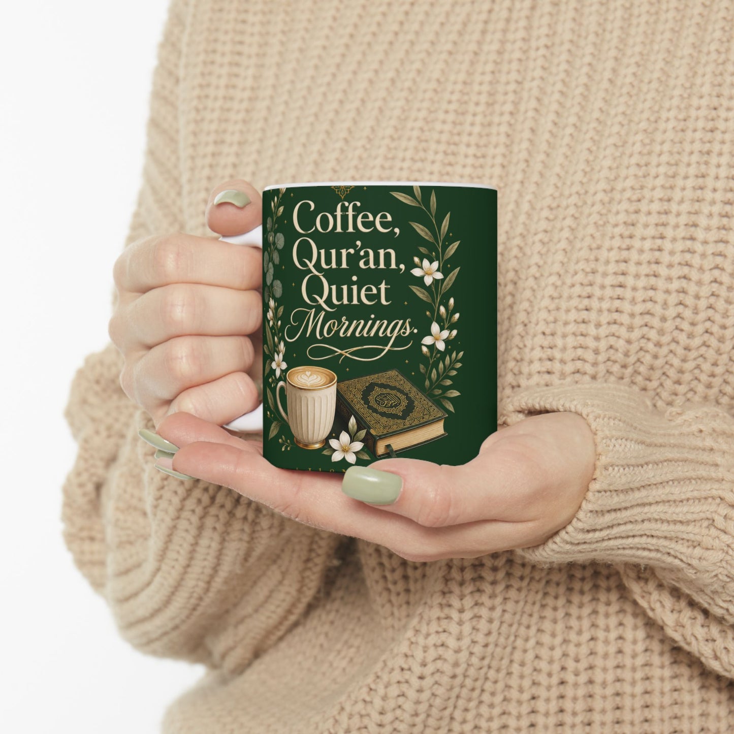 Ceramic Mug — "Coffee, Tea, or a Quiet Evening" Floral Booklover Mug (11oz/15oz)