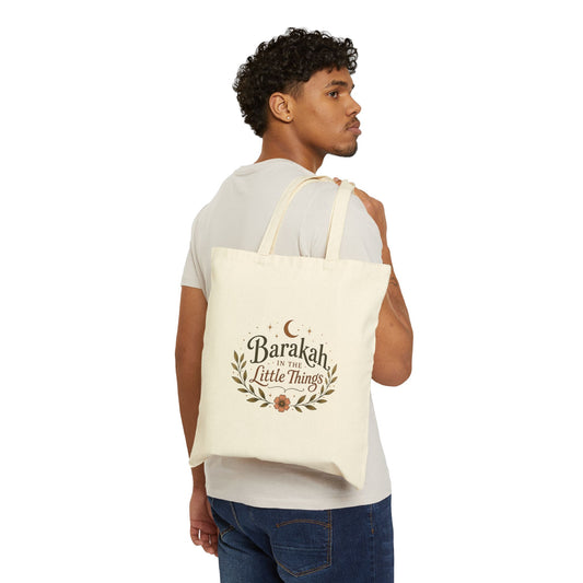 Tote Bag — 'Barakah in the Little Things' / 'Ink & Niyyah' Cotton Canvas Tote