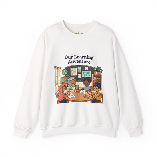 Our Learning Adventure Crewneck Sweatshirt | Classroom Kids Illustration