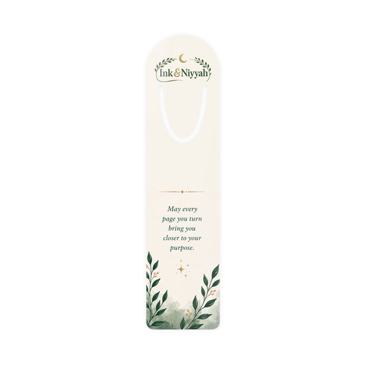 Inspirational Leaf Bookmark – "May every page you turn bring you closer to your purpose"